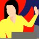 Illustration d'une femme repoussant des avances