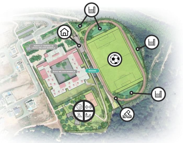 carte-icon Carte du futur complexe sportif de Juvignac
