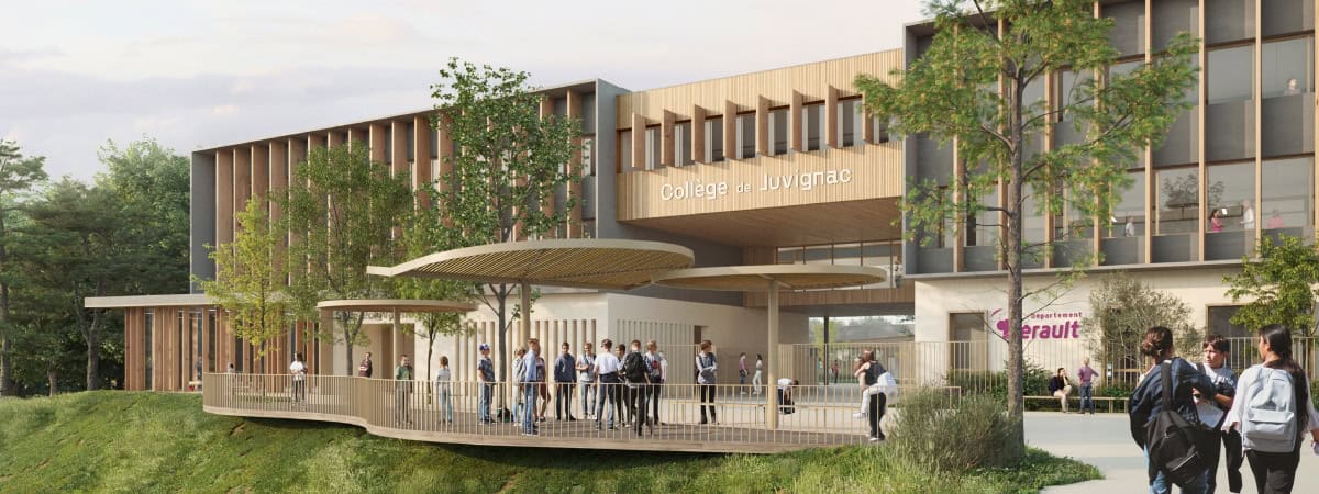 Image de synthèse du futur collège de Juvignac