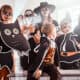 Groupe d'enfants déguisés en costumes d'Halloween